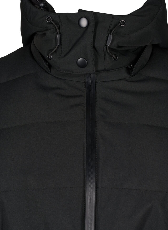 Veste de ski avec capuche et ceinture, Black, Packshot image number 2