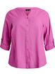 Hemdbluse aus Baumwolle mit V-Ausschnitt, Pink, Packshot image number 0