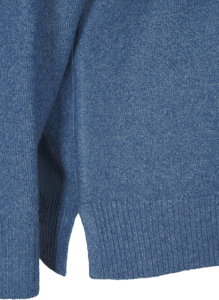  Strickbluse mit V-Ausschnitt, Bering S. White Mel., Packshot image number 3