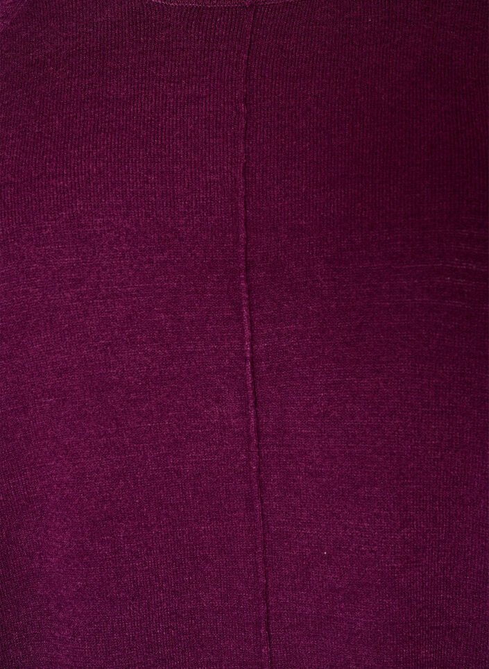 Robe courte en maille &agrave; manches raglan et couture centrale, Bordeaux, Packshot image number 2