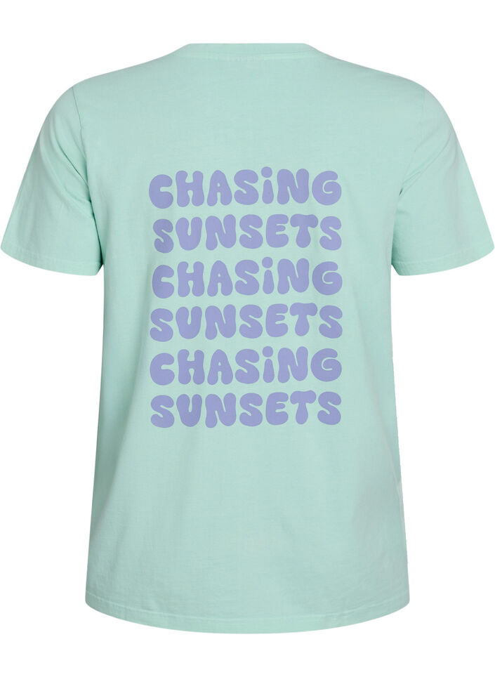 T-Shirt aus Bio-Baumwolle mit R&uuml;ckenprint, Gr&uuml;n, Packshot image number 1