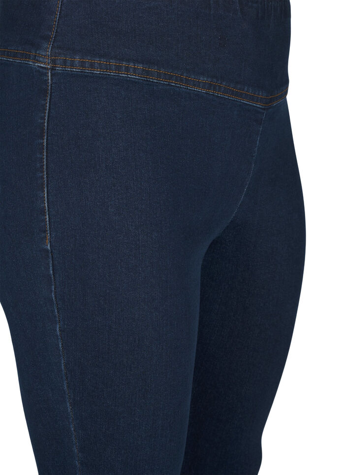 Dehnbare Jeggings mit hoher Taille, Dark Blue, Packshot image number 2