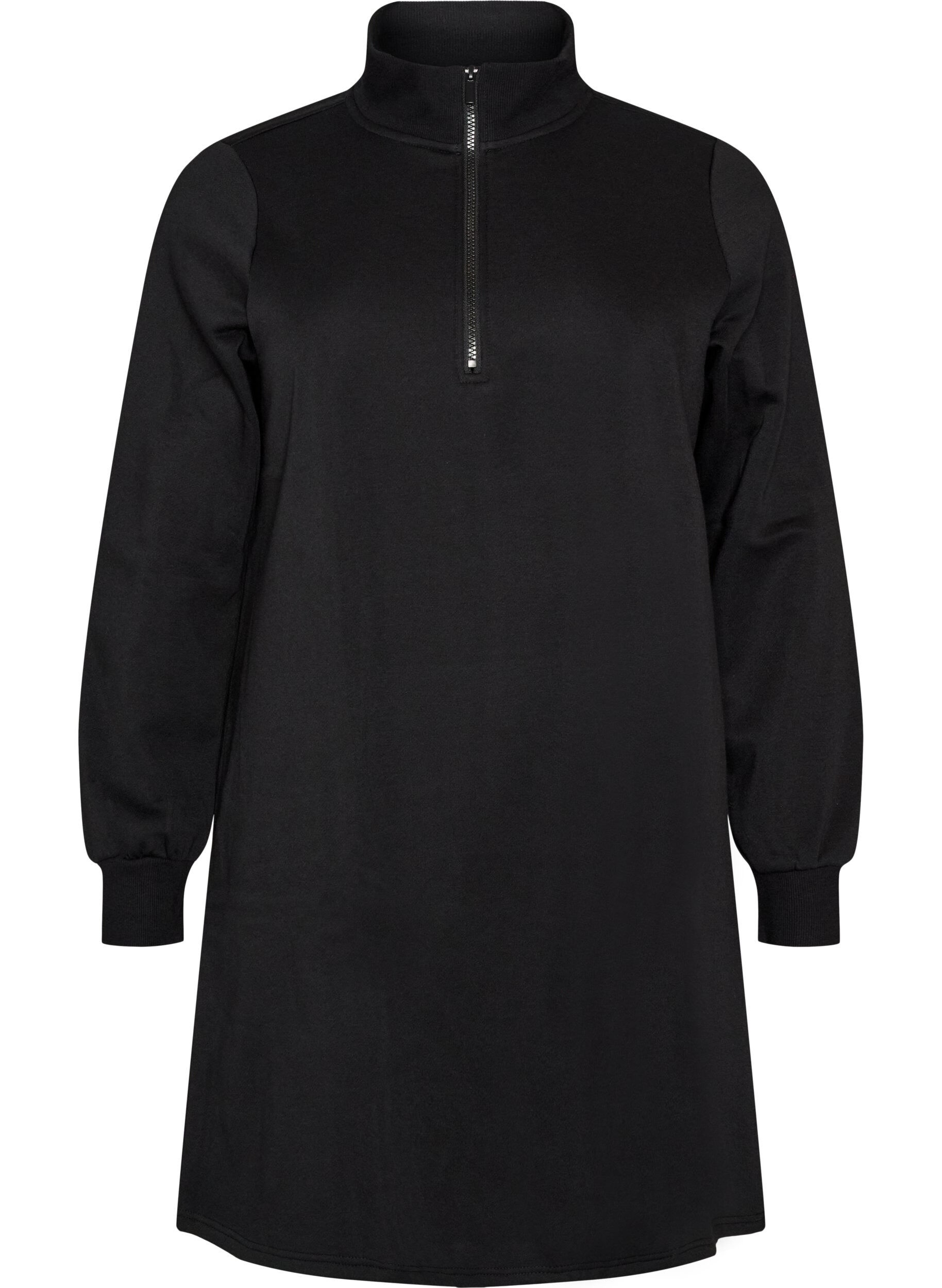 ZizziRobe sweat avec col montant c&ocirc;tel&eacute; et zip, Noir, Packshot image number 0