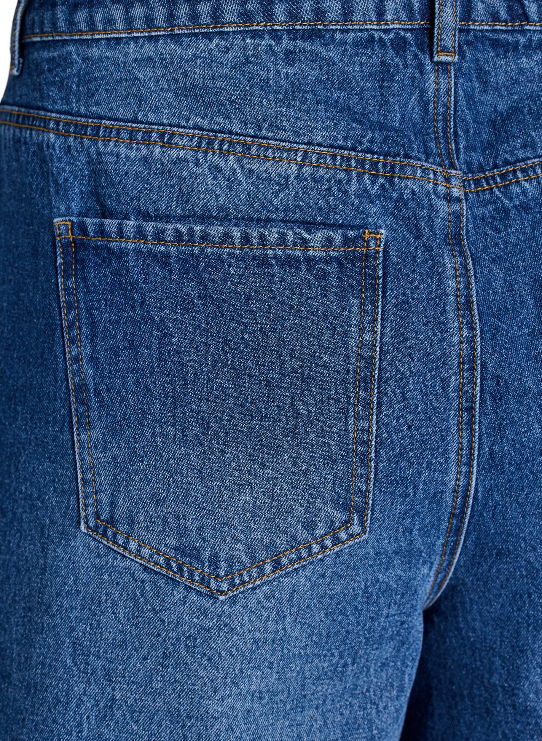 ZizziHoch taillierte Shorts aus Denim, Blau, Packshot image number 3