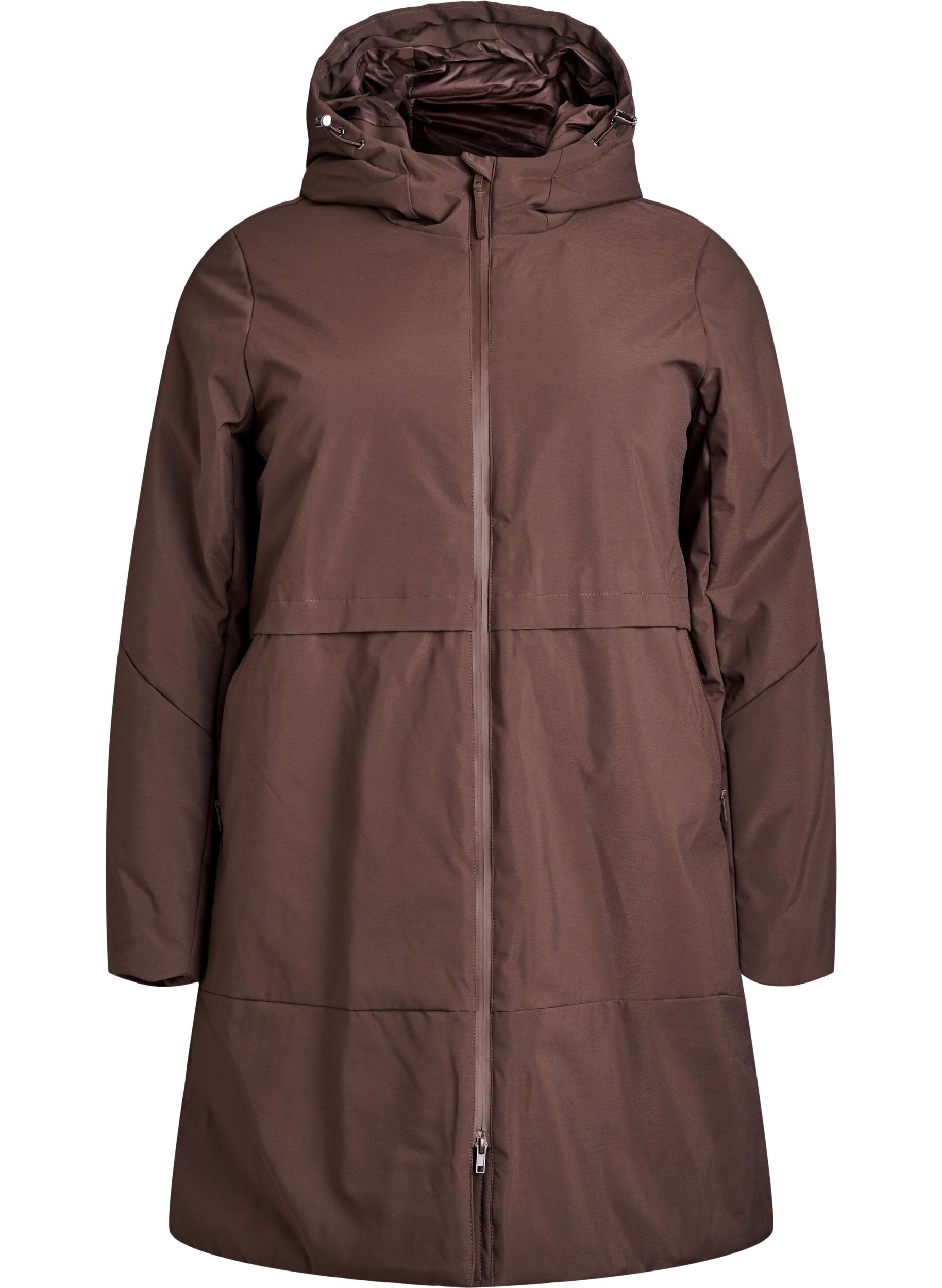 Zizzi Veste d'hiver avec taille ajustable, Marron, Packshot image number 0