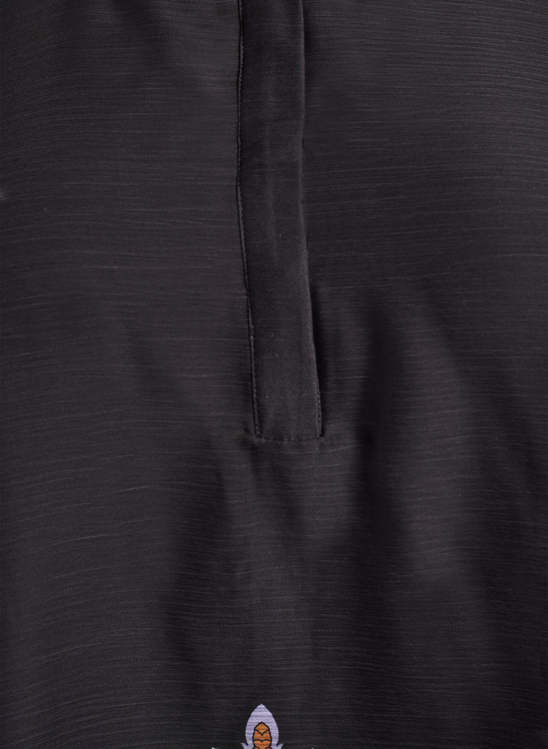 Zizzi Blouse avec imprim&eacute; cachemire et manches transparentes, Noir, Packshot image number 2