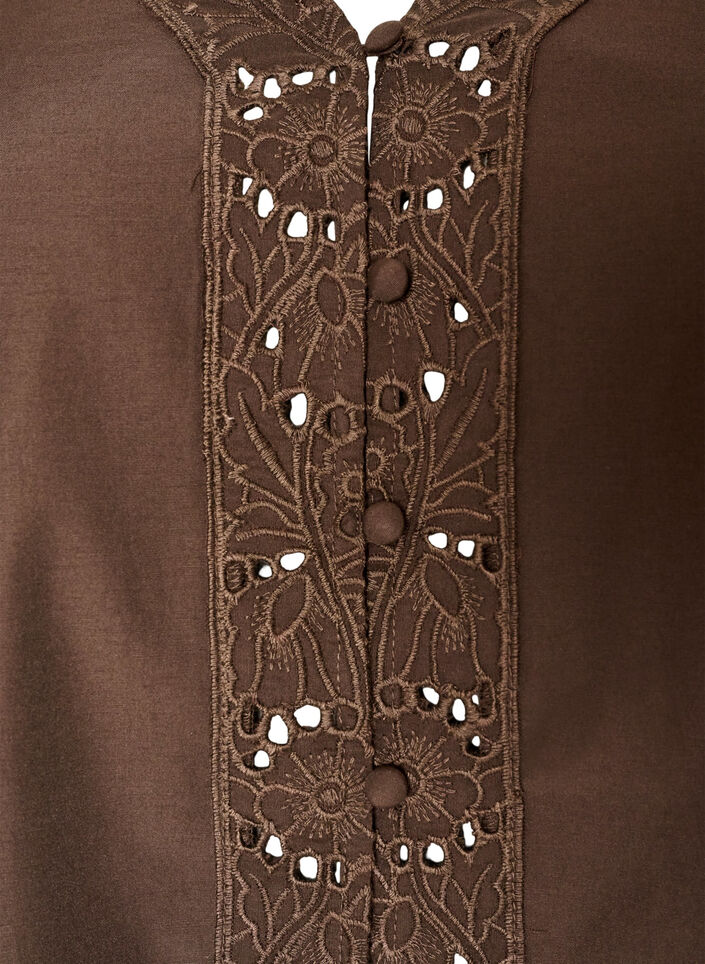 Chemisier avec broderie anglaise, Marron, Packshot image number 2