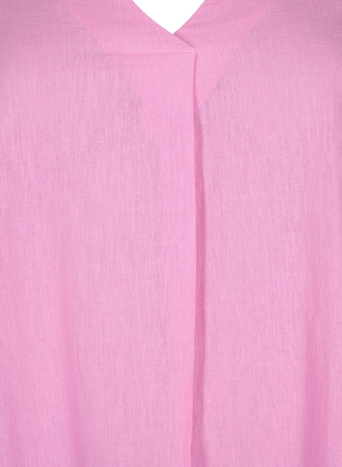 Kaftan-Kleid aus Baumwollmischung mit Leinen, Pink, Packshot image number 2