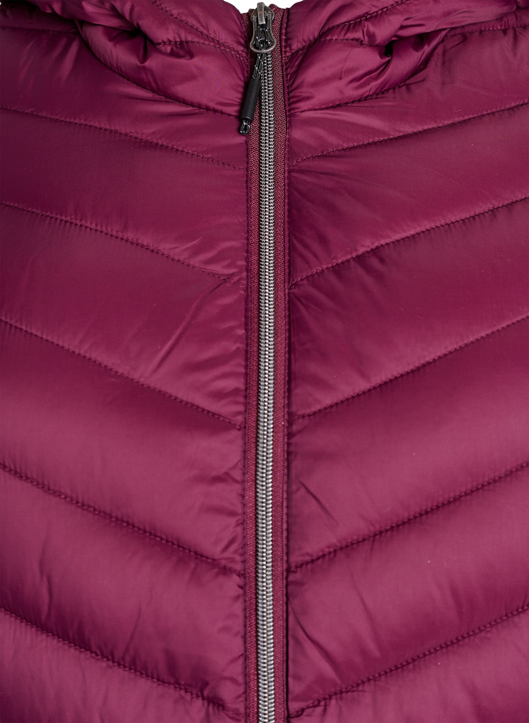 Zizzi Leichte Steppjacke mit Kapuze, Dunkles Bordeaux, Packshot image number 2