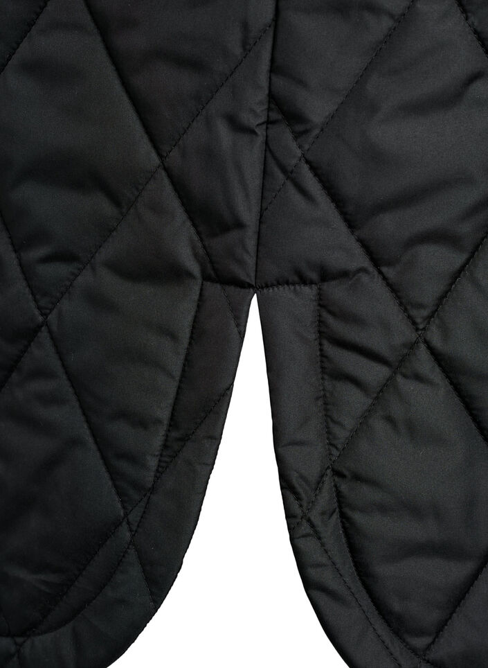 Gilet long matelass&eacute; avec boutons-pression, Noir, Packshot image number 4