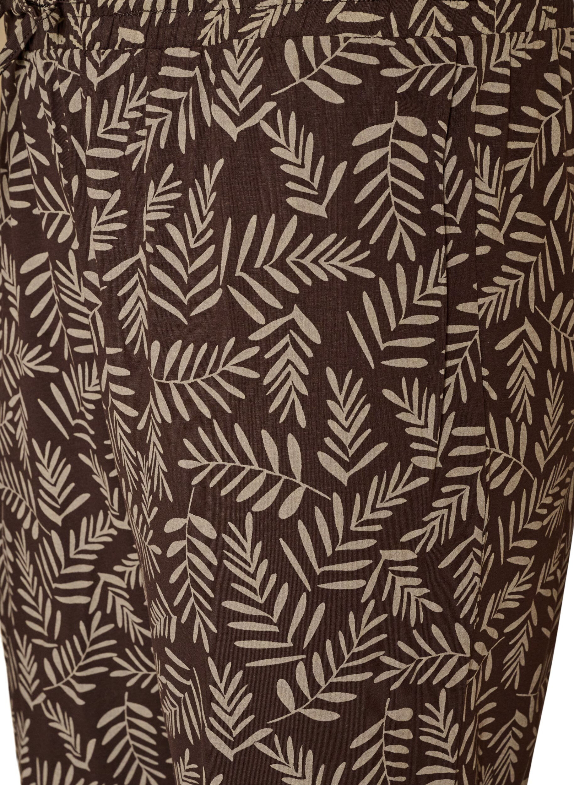 ZizziPantalon de pyjama en coton avec imprim&eacute;, Marron, Packshot image number 2