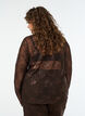 Bluse aus Mesh mit Blumen und Pailletten, Braun, Model image number 2