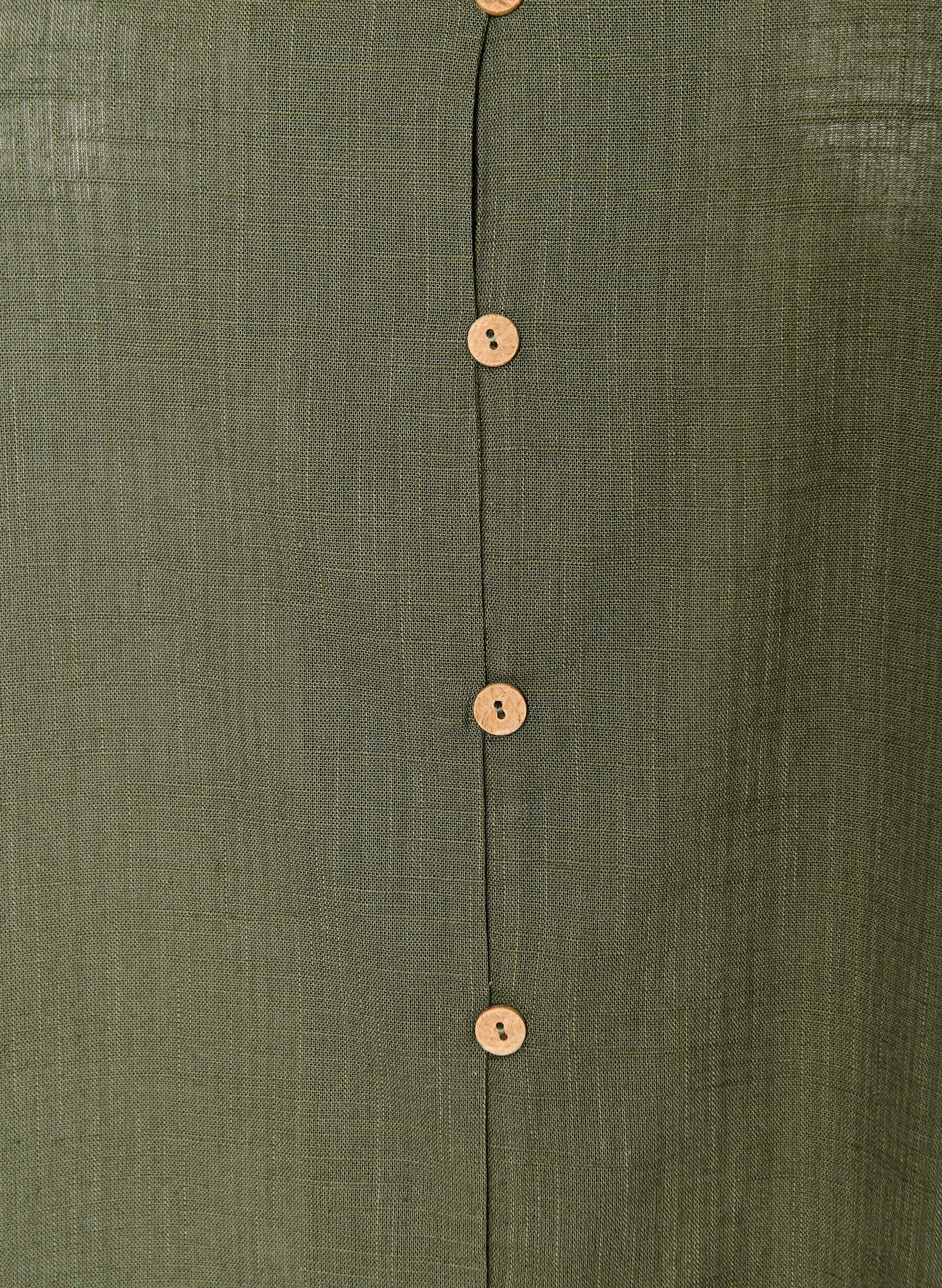 ZizziChemise en coton &agrave; manches courtes avec col V, Vert, Packshot image number 2