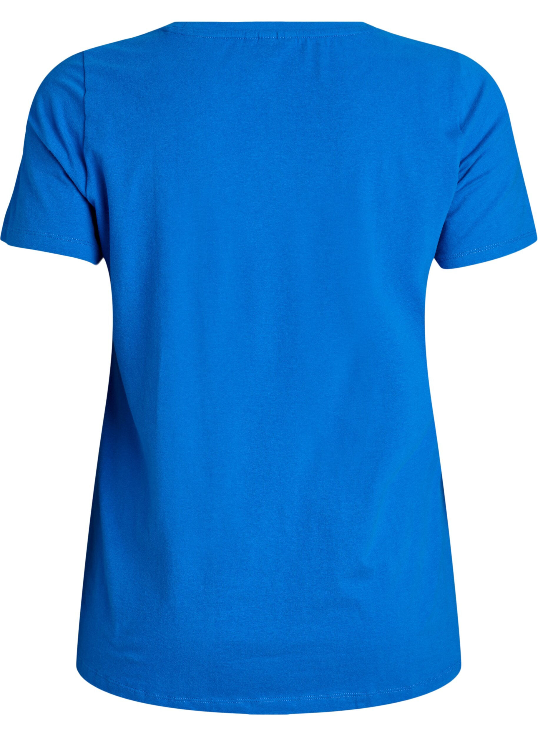 ZizziT-shirt en coton uni basique, Bleu, Packshot image number 1