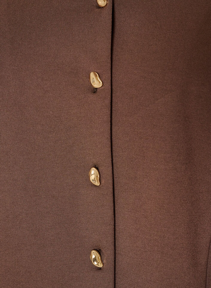 Figurbetonter Cardigan aus Jersey mit dekorativen Kn&ouml;pfen, Braun, Packshot image number 2