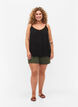 Top &agrave; bretelles en viscose, Noir, Model image number 1