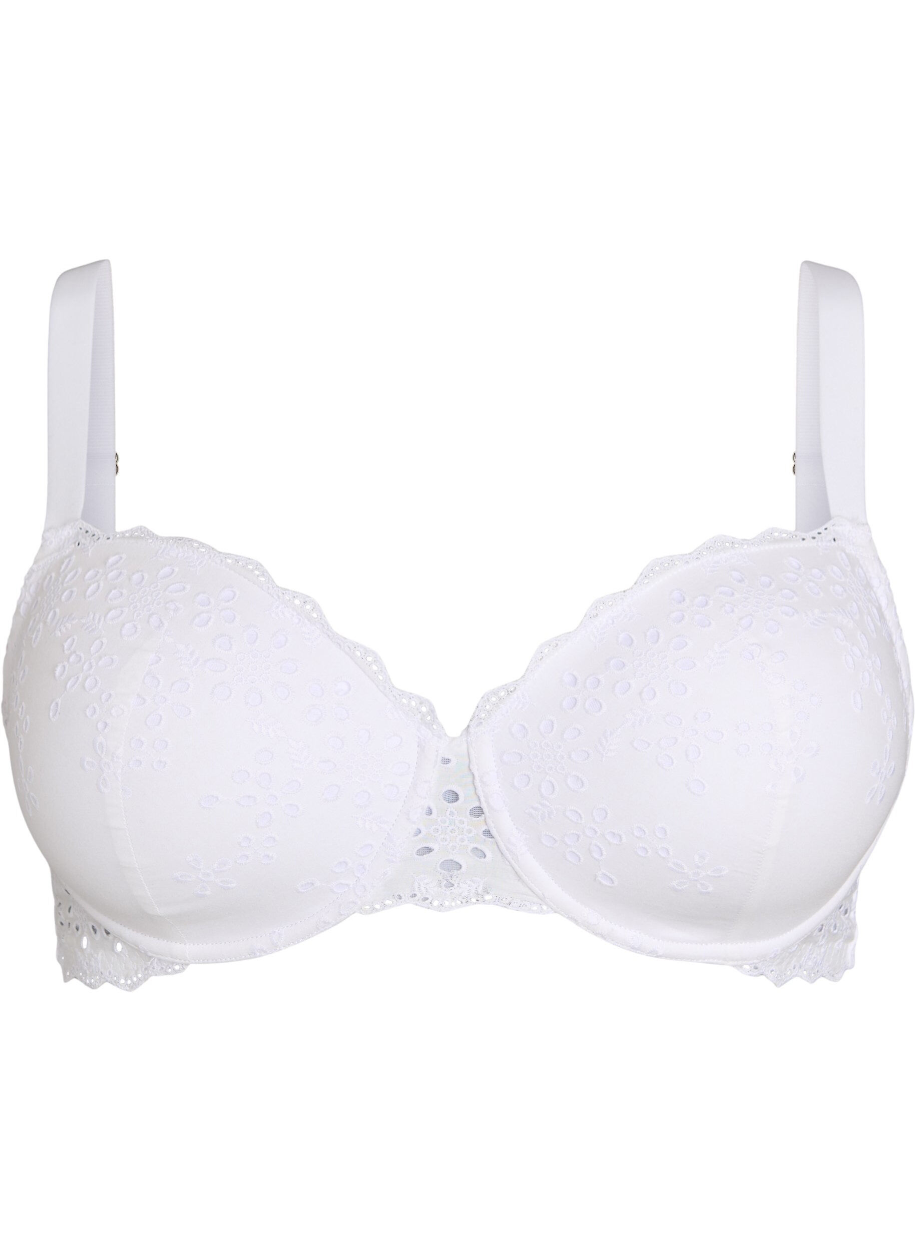 Zizzi Soutien-gorge moul&eacute; avec broderie anglaise, Blanc, Packshot image number 0