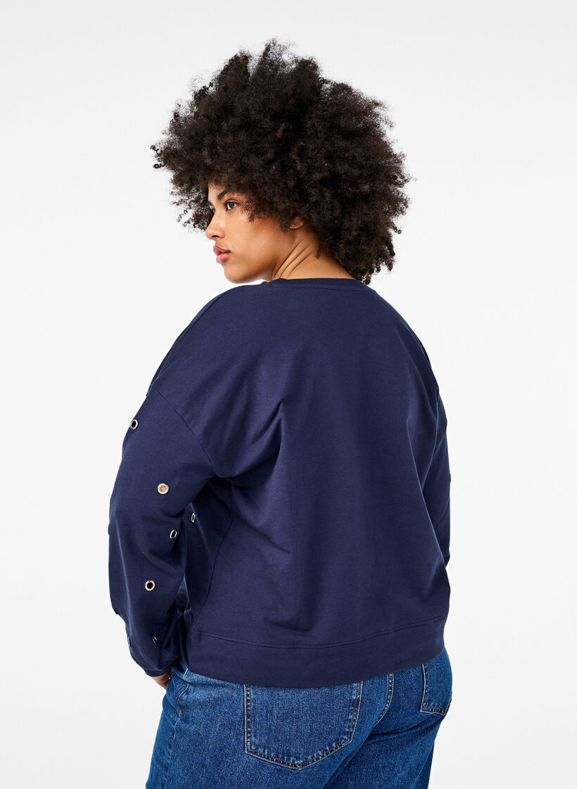 Sweatshirt mit Ösen, Blau, Model image number 2