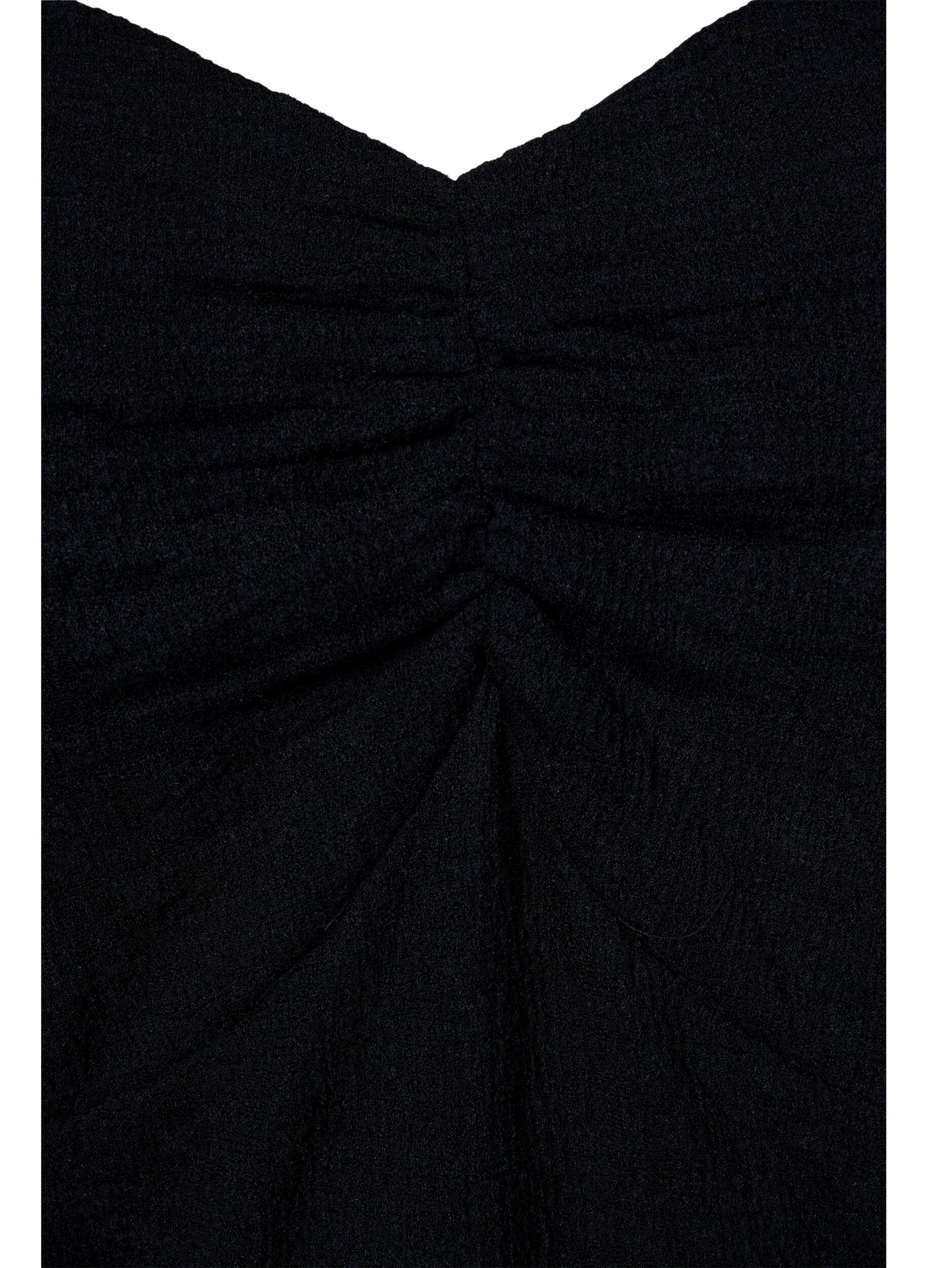 Zizzi Enge Bluse mit R&uuml;schendetail, Black, Packshot image number 2