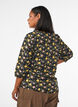 Gemusterte Bluse aus Viskose mit 3/4-&Auml;rmeln, Schwarz, Model image number 2