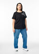 T-Shirt mit dekorativen Details, Schwarz, Model image number 1