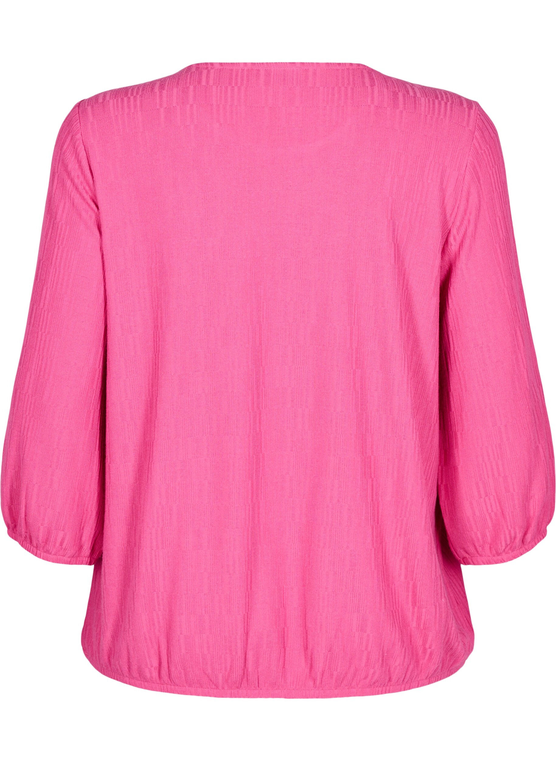 ZizziBluse mit Struktur und 3/4-&Auml;rmeln, Rot, Packshot image number 1