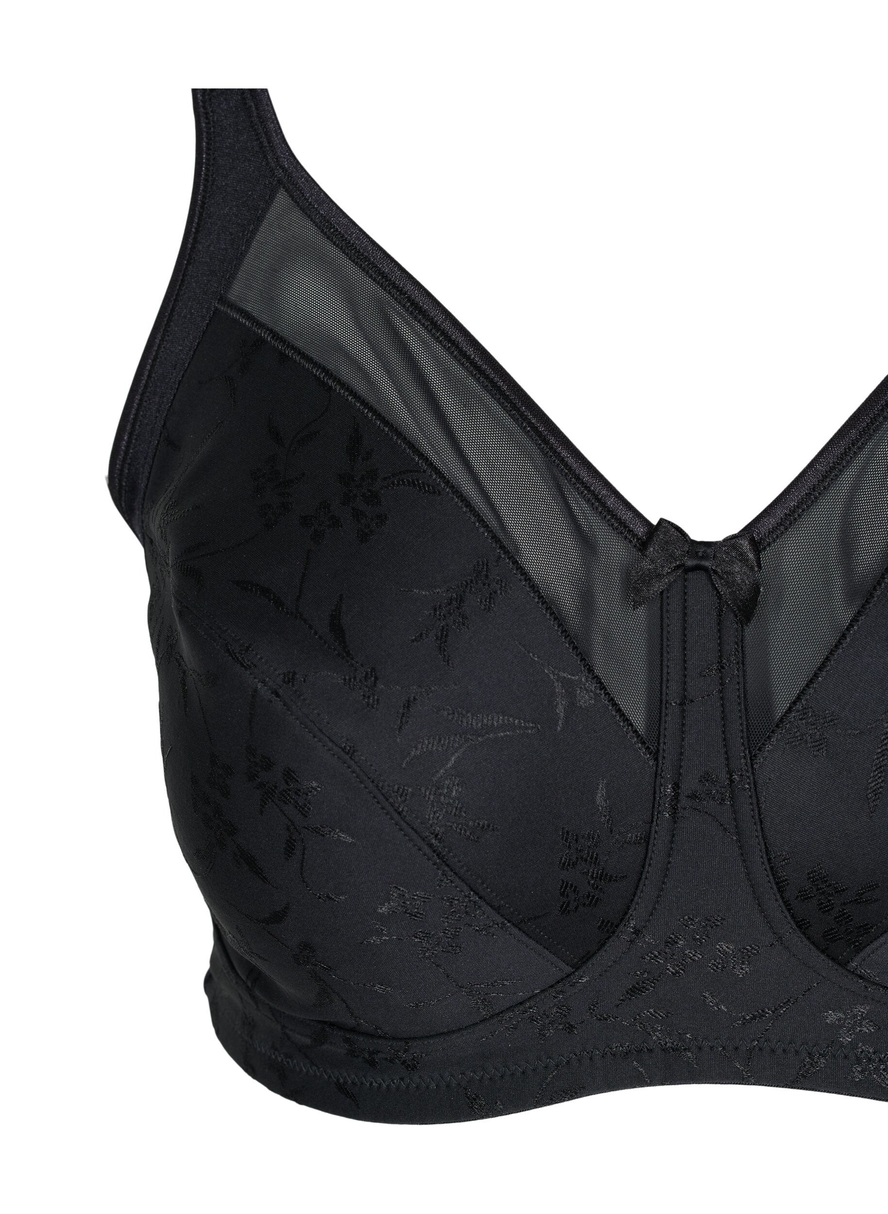 Zizzi Soutien-gorge avec d&eacute;tails en maille, Black, Packshot image number 2