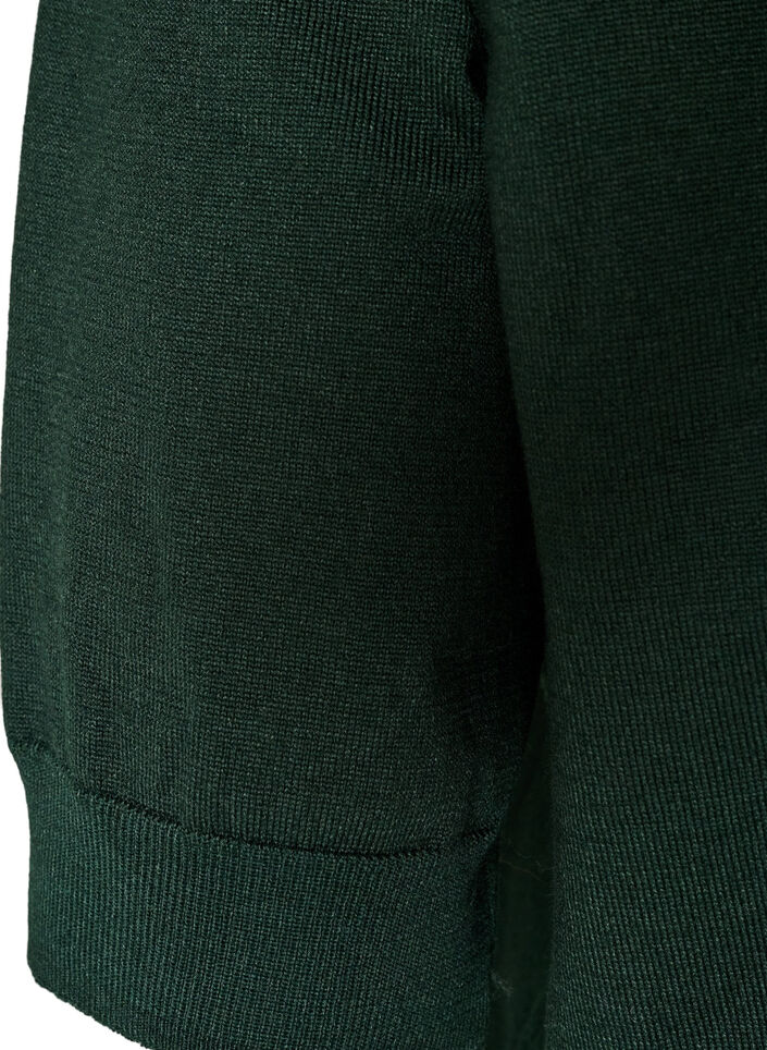 Blouse en fine maille &agrave; manches courtes, Vert fonc&eacute;, Packshot image number 3