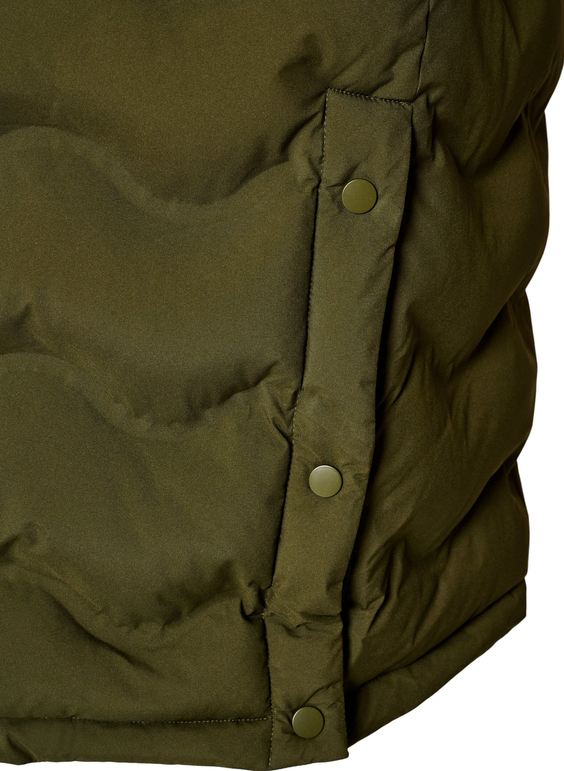 ZizziDoudoune longue &agrave; capuche avec motif vagues, Vert Kaki, Packshot image number 4