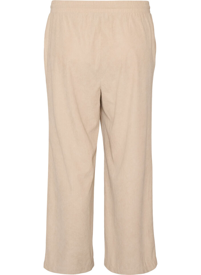 Cordhose mit weitem Bein und hoher Taille, Beige, Packshot image number 1
