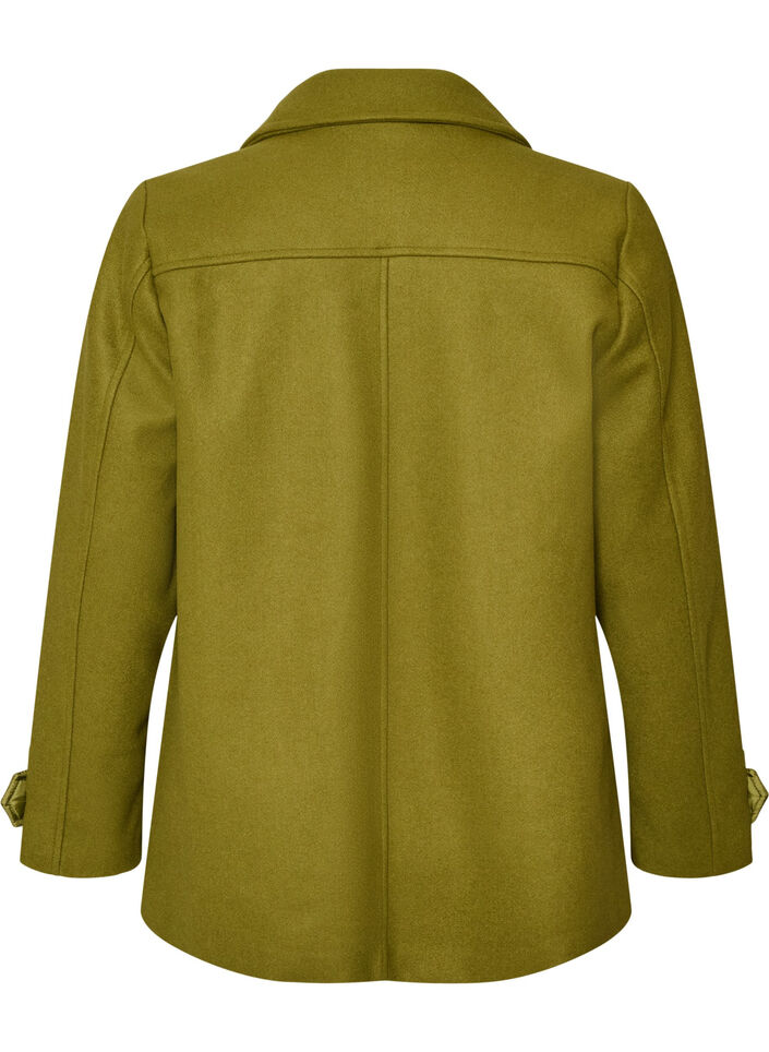 Kurzmantel mit zweireihiger Knopfleiste, Gr&uuml;n, Packshot image number 1