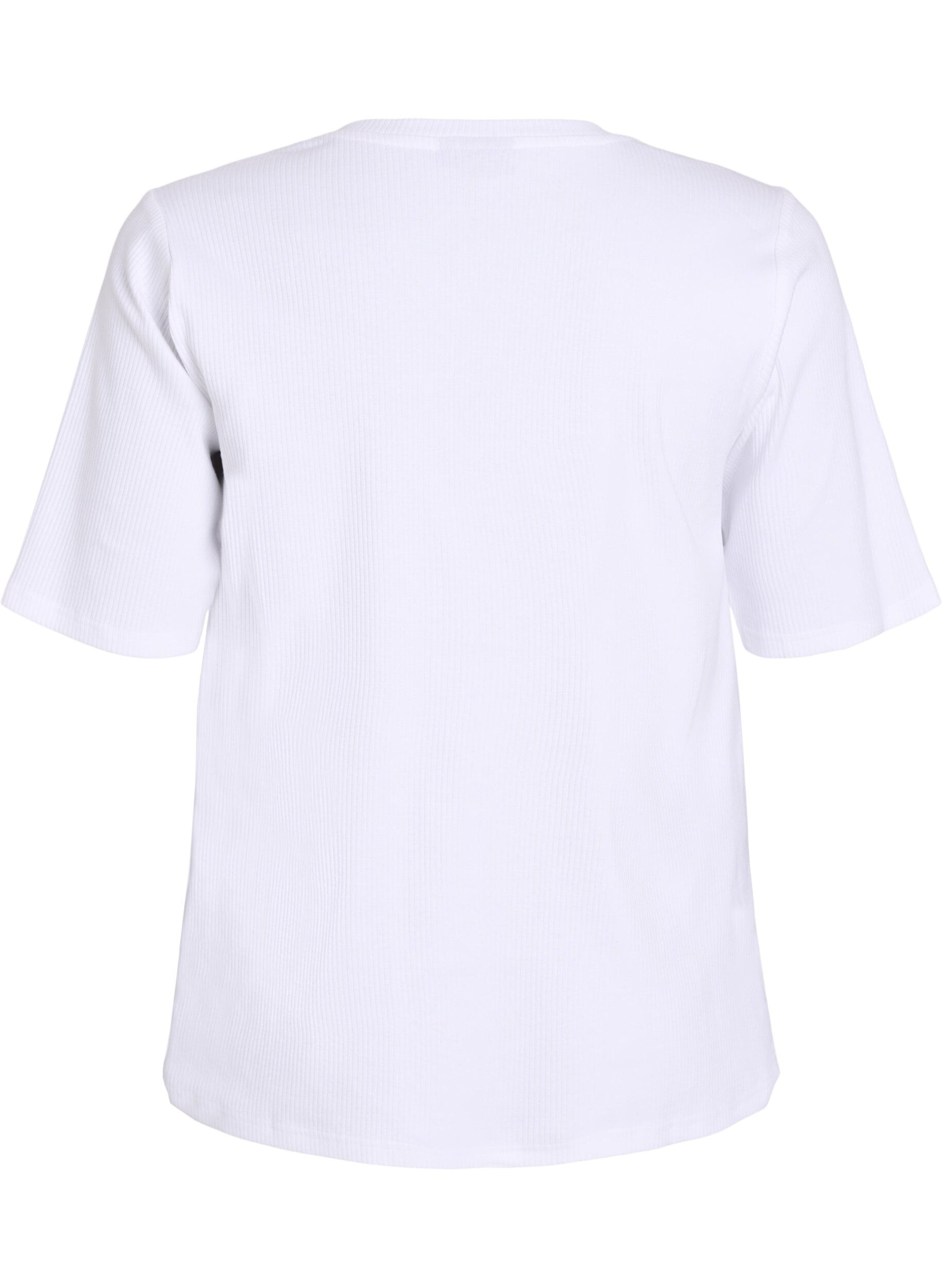 ZizziChemisier en jersey c&ocirc;tel&eacute; &agrave; manches courtes, Blanc, Packshot image number 1