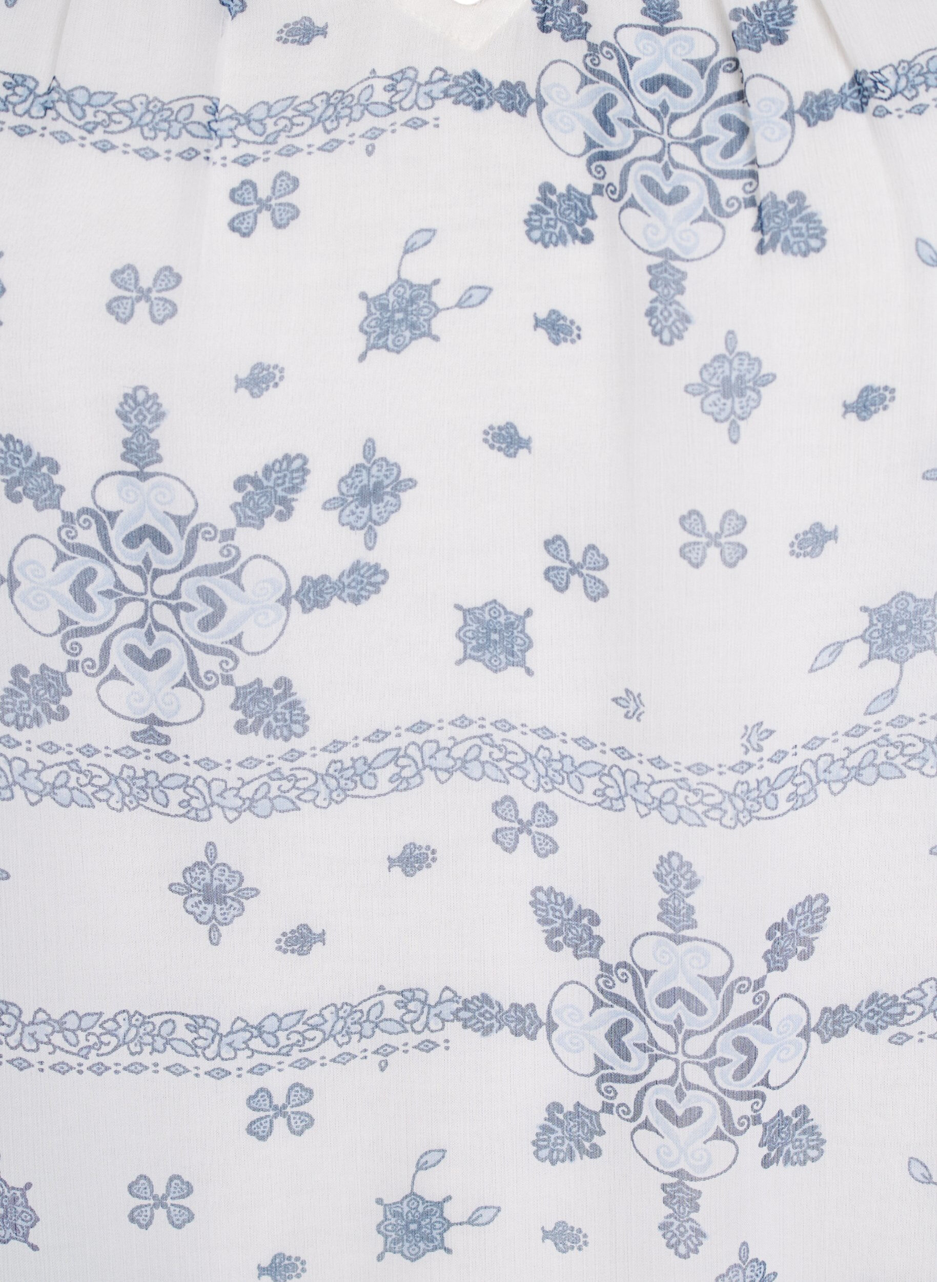 Zizzi Chemisier &agrave; motifs avec d&eacute;tails &agrave; volants et manches courtes, Blanc, Packshot image number 2