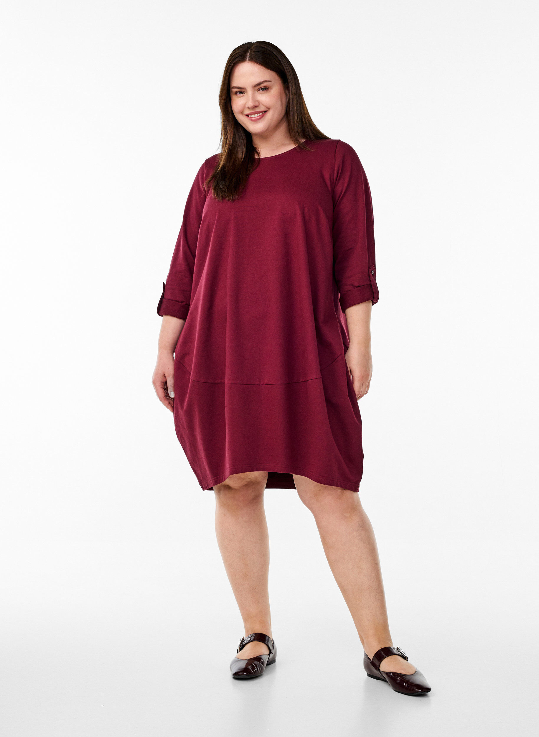 ZizziBallkleid mit Taschen, Dunkles Bordeaux, Model image number 1