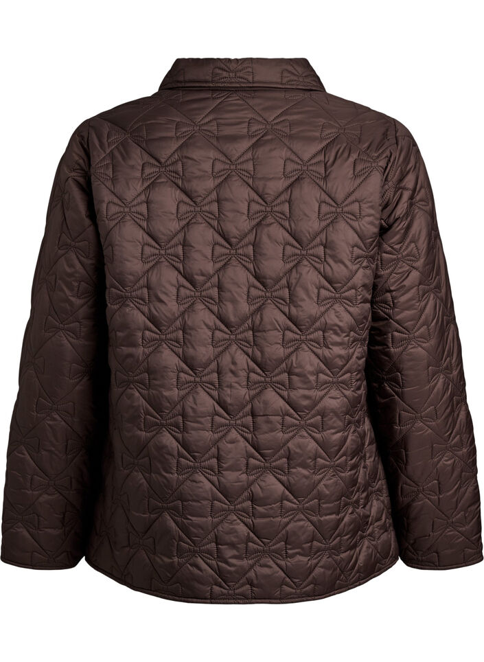 Veste l&eacute;g&egrave;rement matelass&eacute;e &agrave; surpiq&ucirc;res d&eacute;coratives, Marron, Packshot image number 1