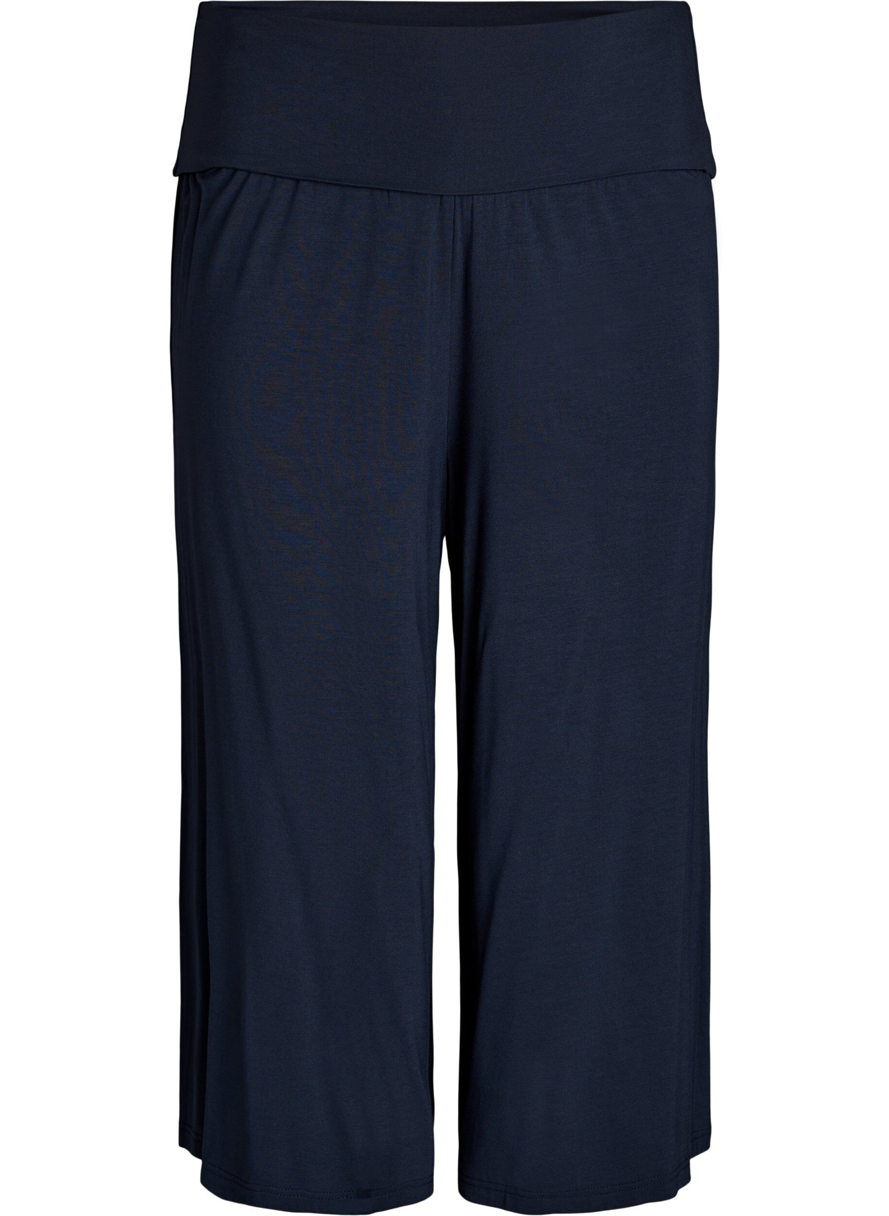 Zizzi Culotte aus Jersey mit hoher Taille, Blau, Packshot image number 0