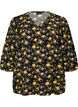 Gemusterte Bluse aus Viskose mit 3/4-&Auml;rmeln, Schwarz, Packshot image number 0