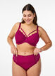 Brasilianischer Slip aus Mikrofaser mit Spitzensaum, Boysenberry, Model image number 0