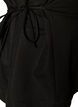 Blouse en m&eacute;lange de coton avec un col en V et un lien &agrave; nouer, Noir, Packshot image number 3
