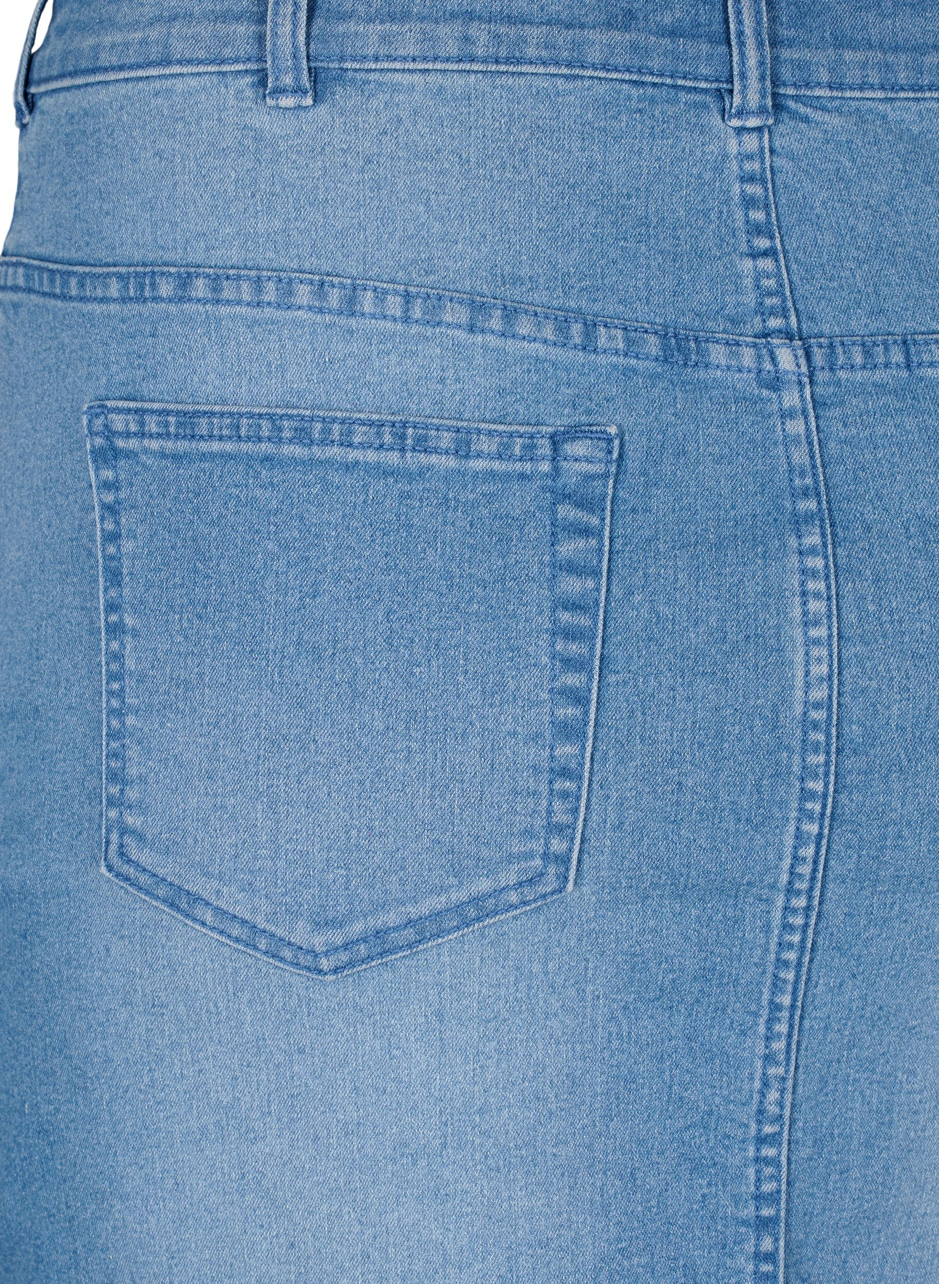 Zizzi FLASH - Eng anliegender Jeansrock, Blau, Packshot image number 3