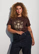 T-shirt en coton avec imprim&eacute; devant, Marron, Model image number 0
