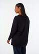 Gestrickte Bluse aus Baumwoll-Viskose-Mischung, Schwarz, Model image number 2