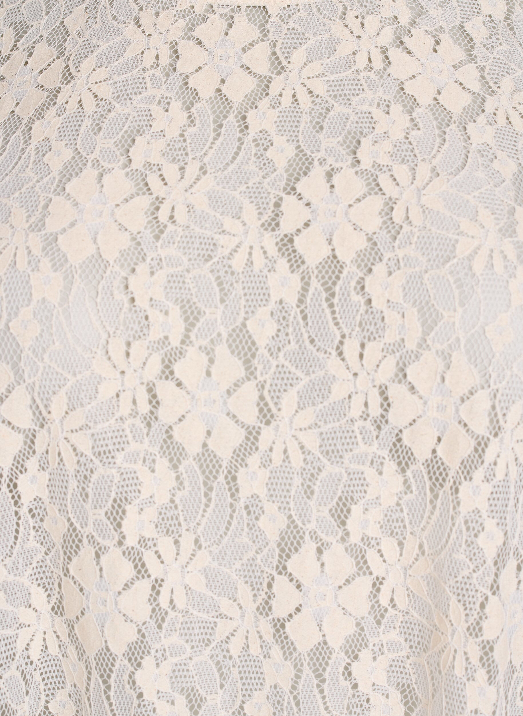 Zizzi Spitzenbluse mit 3/4-&Auml;rmeln, Vanille, Packshot image number 2