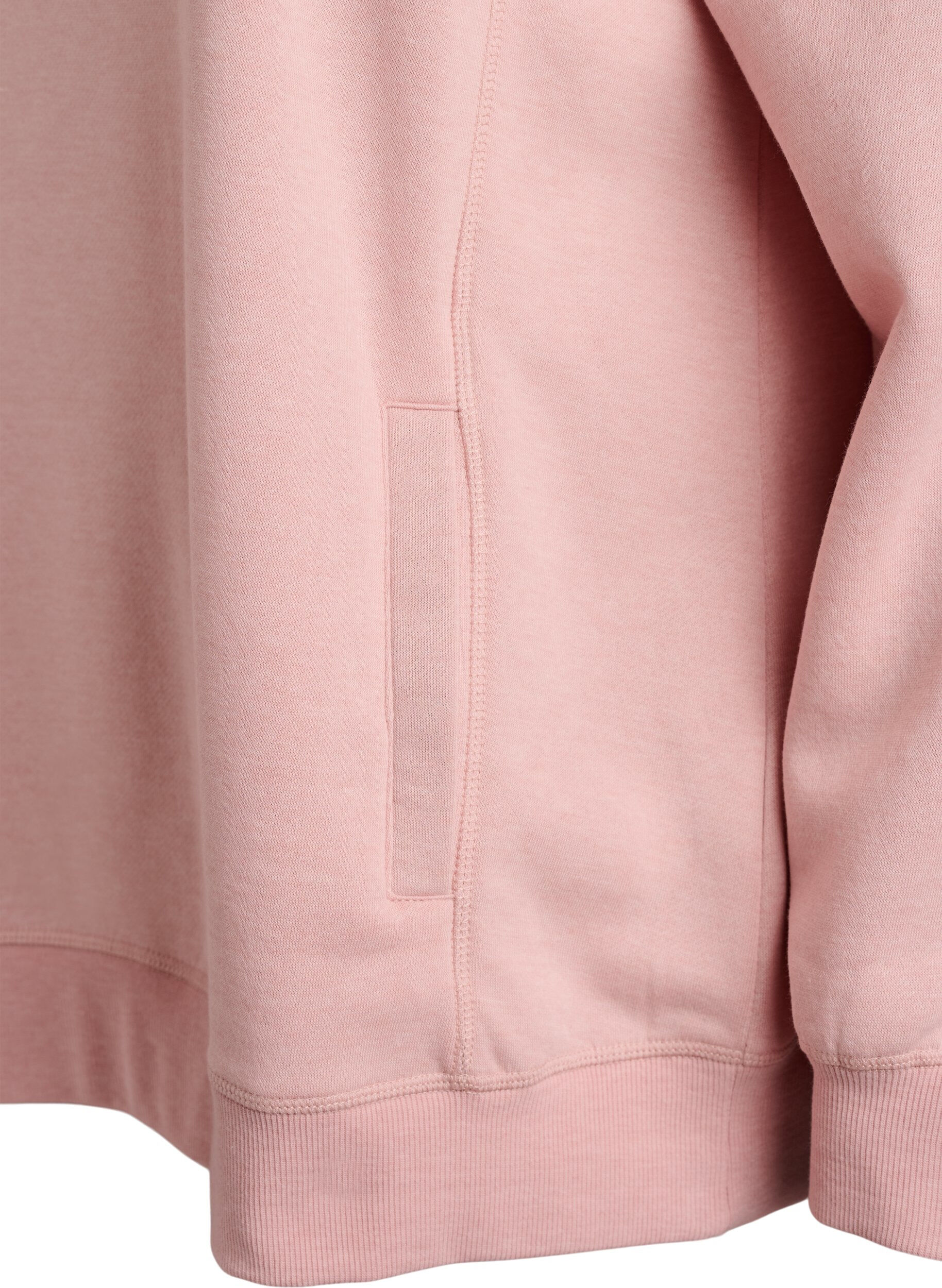 ZizziSweatshirt avec col montant et poches, Rose poudr&eacute;e, Packshot image number 3