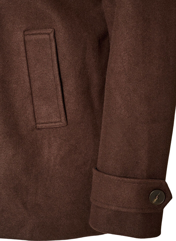 Manteau court avec fermeture &agrave; double-boutonnage, Marron, Packshot