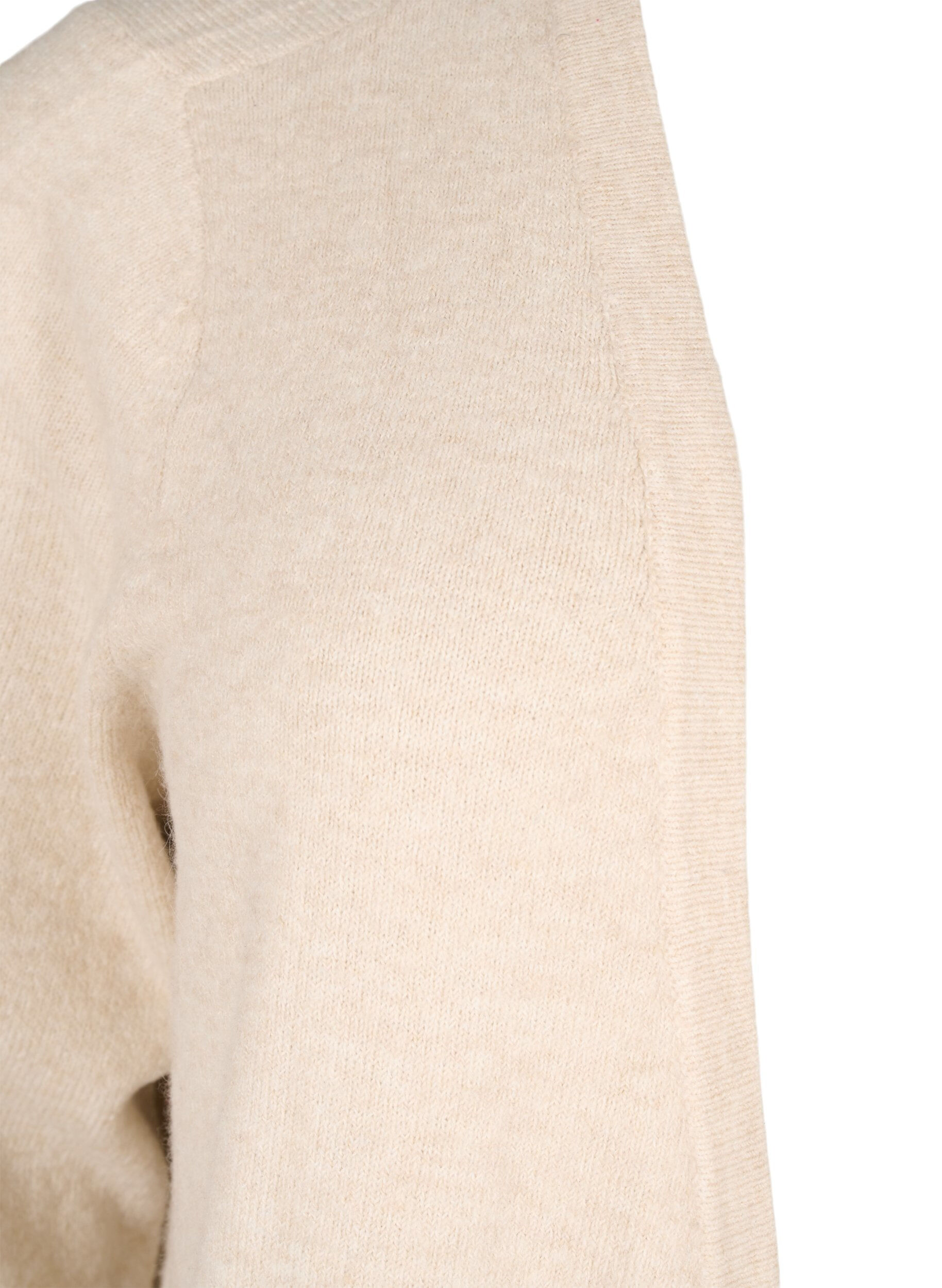 ZizziStrickjacke mit Rippenstrick und Taschen, Beige, Packshot image number 2