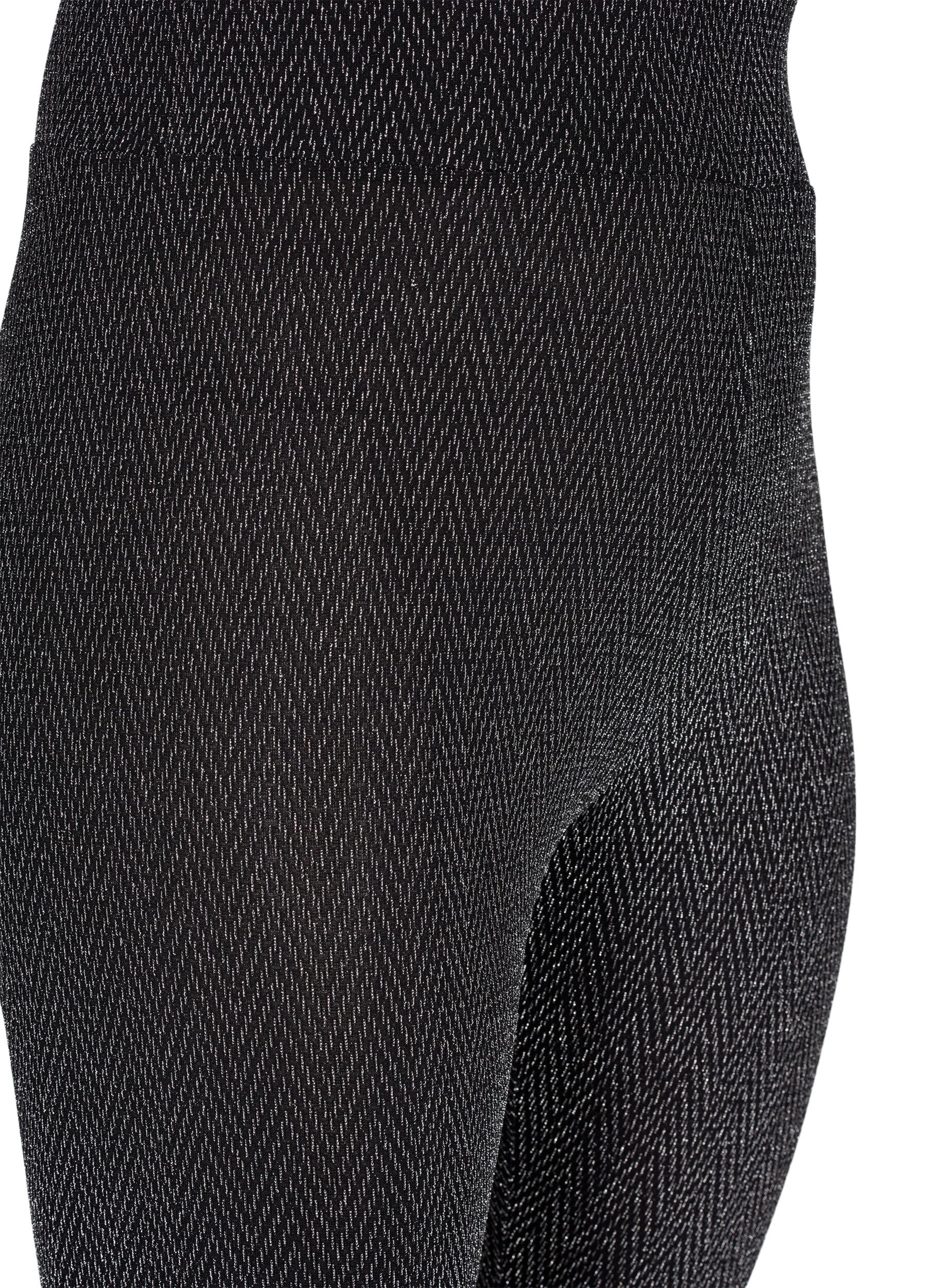 Zizzi Leggings avec motif paillet&eacute;, Silver ZigZagShimmer, Packshot image number 2