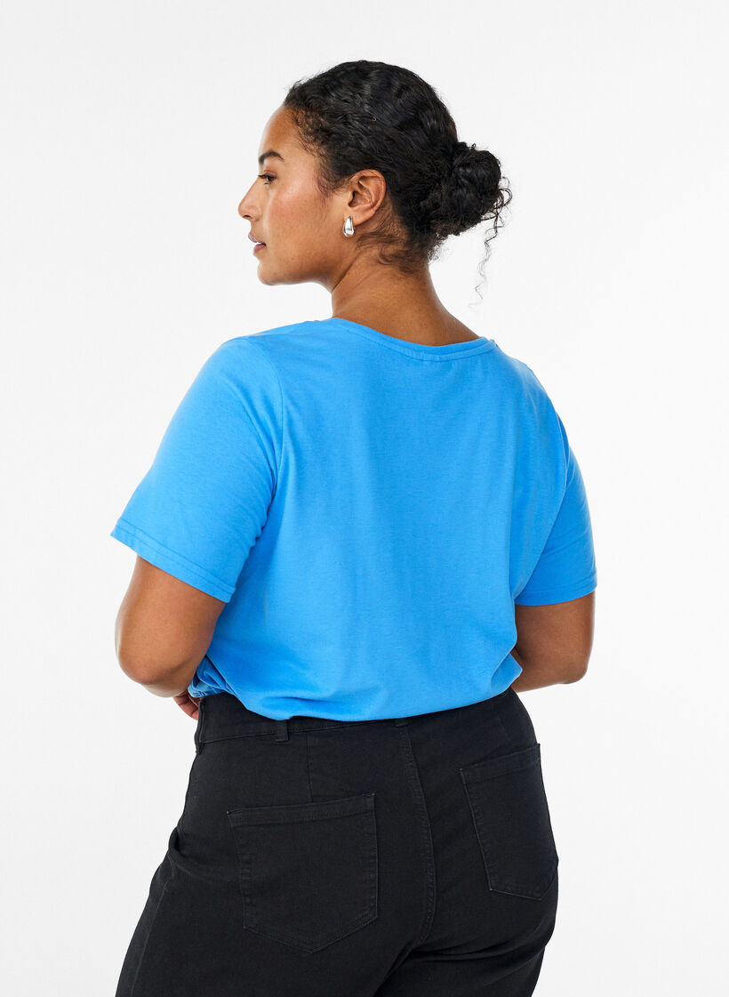 T-shirt imprim&eacute;, Bleu, Model image number 2