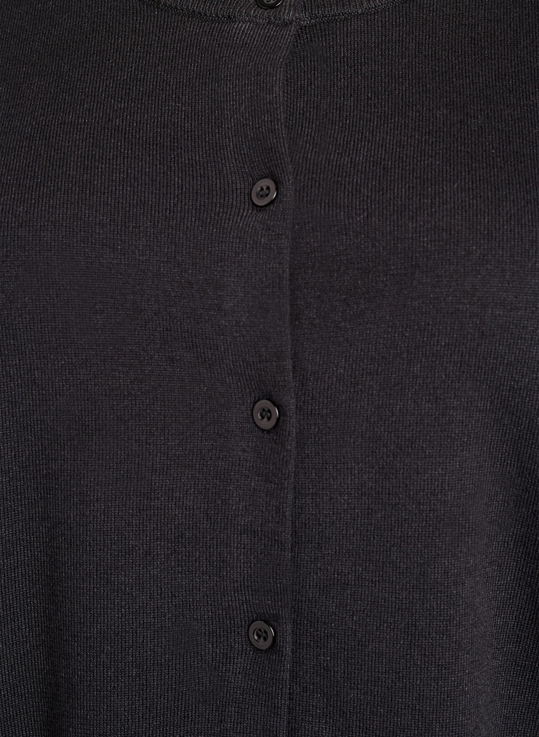 ZizziFeinstrick-Strickjacke mit Rundhalsausschnitt, Schwarz, Packshot image number 2