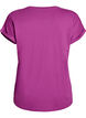 T-shirt &agrave; manches courtes en m&eacute;lange de coton, Violet, Packshot image number 1